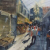 Original Realism Painting - Watercolor on Cardboard, Tehran Grand Bazaar