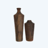 Set of Two Handcrafted Decorative Bud Vases, Skillfully Made from Natural Solid Wood for a Rustic Accent