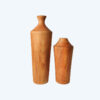 Set of Two Handcrafted Decorative Bud Vases, Skillfully Made from Natural Solid Wood for a Rustic Accent