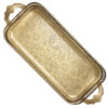 Traditional Metal Serving Tray - Rectangular Footed Paisley Design Tray