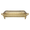 Traditional Metal Serving Tray - Rectangular Footed Paisley Design Tray