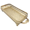 Traditional Metal Serving Tray - Rectangular Footed Paisley Design Tray