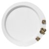 Casual Metal Serving Tray - Round Stainless Steel Golden Flower Tray