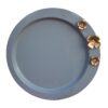Casual Metal Serving Tray - Round Stainless Steel Golden Flower Tray