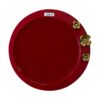 Casual Metal Serving Tray - Round Stainless Steel Golden Flower Tray