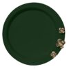 Casual Metal Serving Tray - Round Stainless Steel Golden Flower Tray