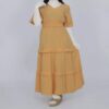 Short Sleeve Tiered Dress for Women with V Neckline