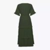 Short Sleeve Tiered Dress for Women with V Neckline