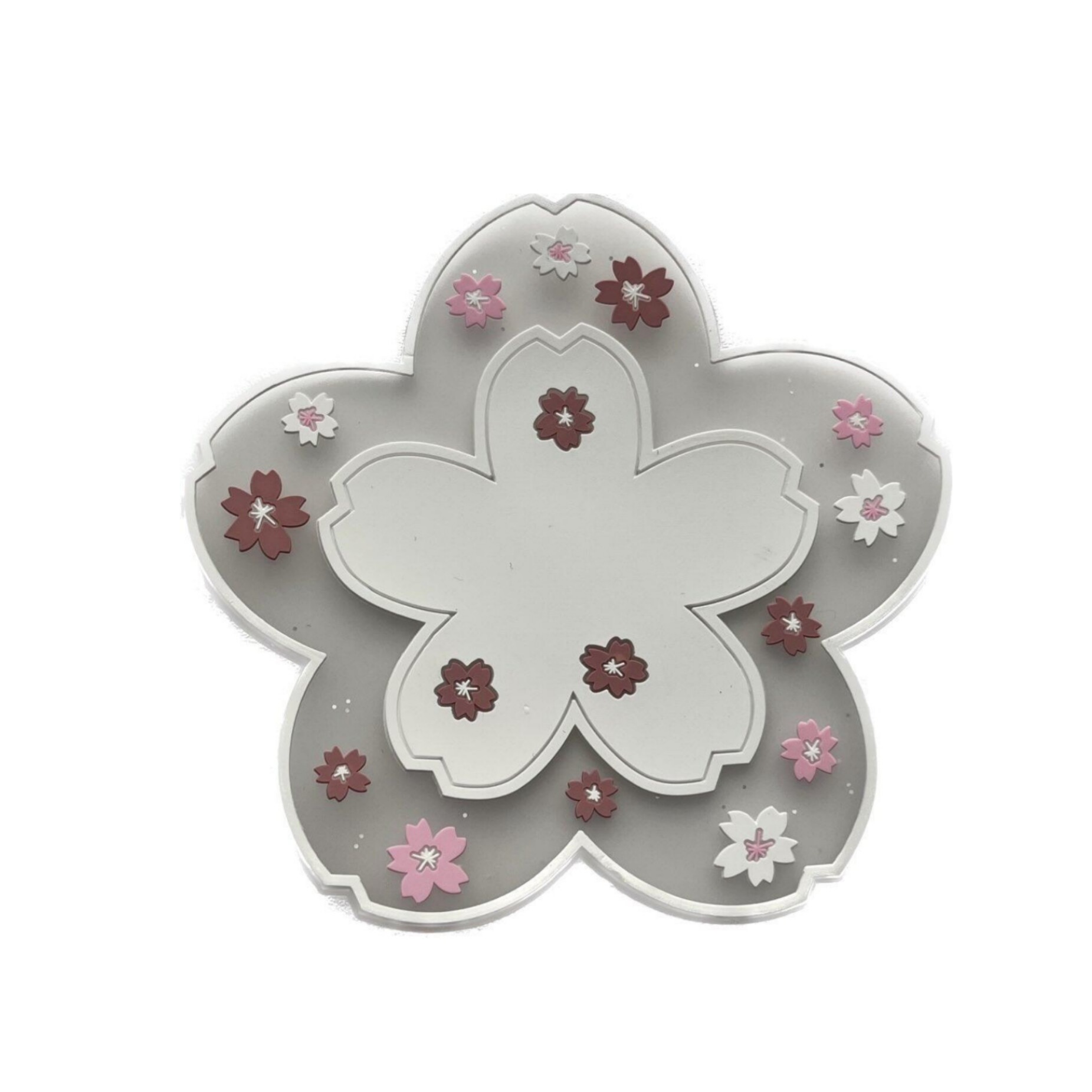 Pink Flower Design Silicone Coasters 3-Pack – Artistic & Functional Drink Protectors