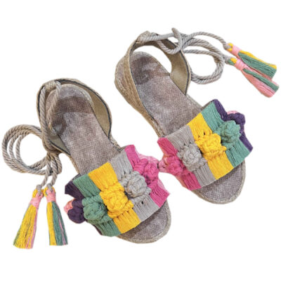 Slingback Sandals Handcrafted with Boho Design Model Adonis
