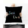 Velvet Cushion Cover Double-Sided - Motivational Quote Design (Set of 2)