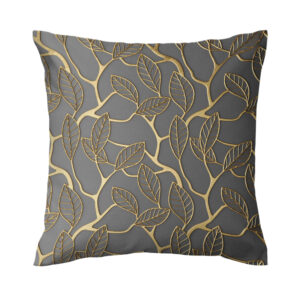 Velvet Cushion Cover – Printed Leaves Design (Set of 2)