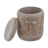 Velvet Waste Basket & Tissue Box Cover Set with Tassel