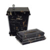 Waste Basket & Tissue Box Cover Set Marble Design
