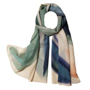 Women’s Shawl with Watercolor Print Design