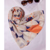 Women's Shawl with Silk Watercolor Print Design