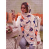 Women's Shawl with Silk Watercolor Print Design
