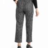 Women's Straight Fit Plaid Pleated Trouser Pants with Pocket