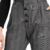 Women's Straight Fit Plaid Pleated Trouser Pants with Pocket