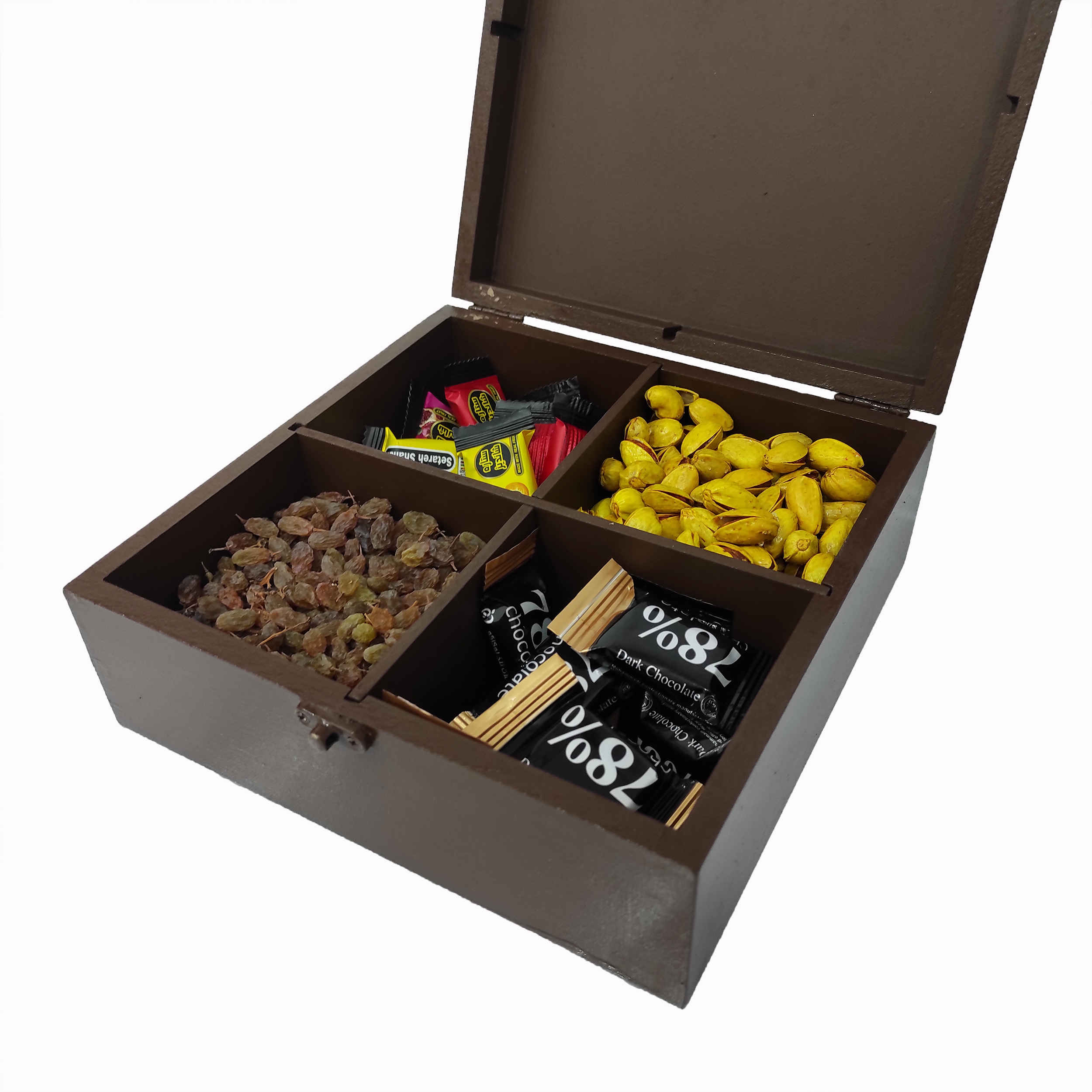 Handmade Wooden Candy Box – Luxury Storage with Persian Tile Design