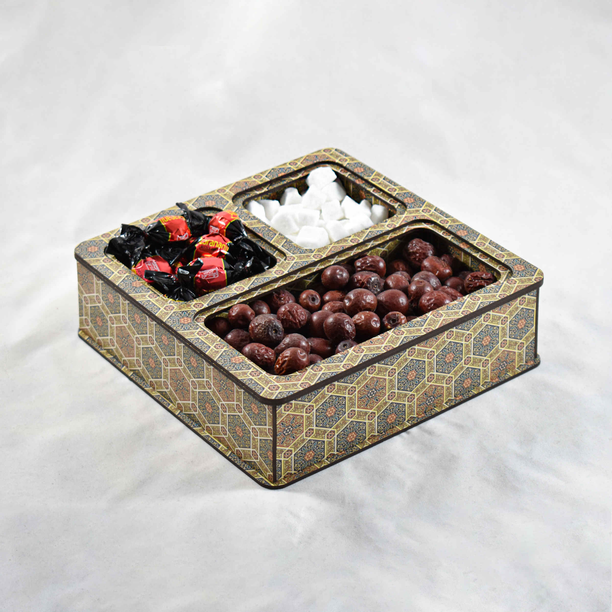 Khatam Kari Wooden Candy Organizer Box – Luxury Chocolate Storage