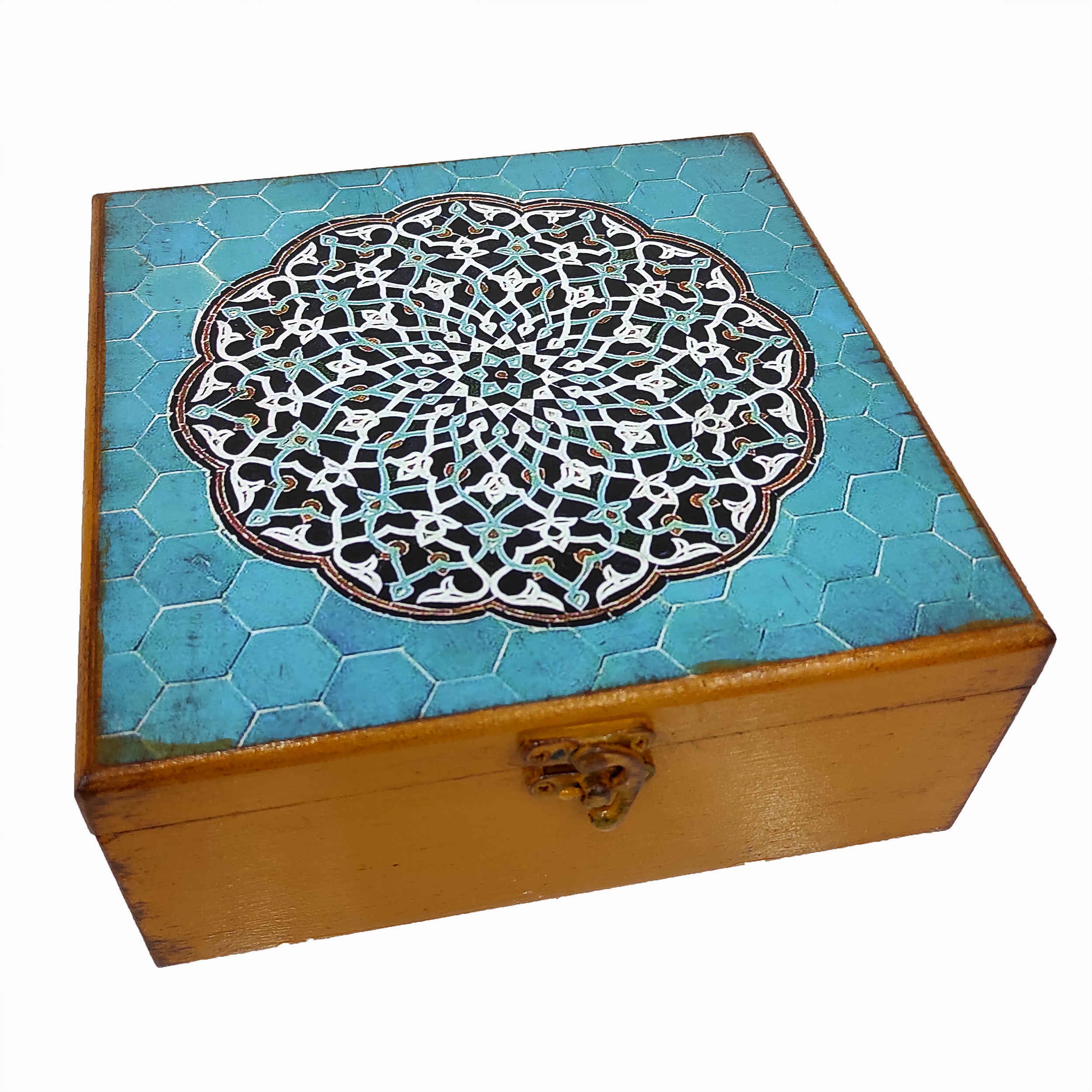 Handcrafted Wooden Chocolate Box – Elegant Mandala Design Organizer