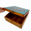 Handcrafted Wooden Chocolate Box – Elegant Mandala Design Organizer