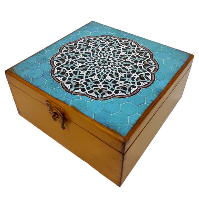Handcrafted Wooden Chocolate Box – Elegant Mandala Design Organizer for Tea & Nuts