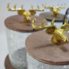 Wooden Canister Jar with Glass Deer Design - 5 Pieces