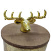 Wooden Canister Jar with Glass Deer Design - 5 Pieces