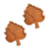 Set of 2 Minimalist Leaf-Shaped Wooden Serving Trays