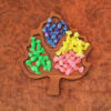 Set of 2 Minimalist Leaf-Shaped Wooden Serving Trays