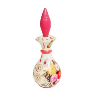 Wooden Persian Surma Dani Kohl Holder Floral Pink (x2)