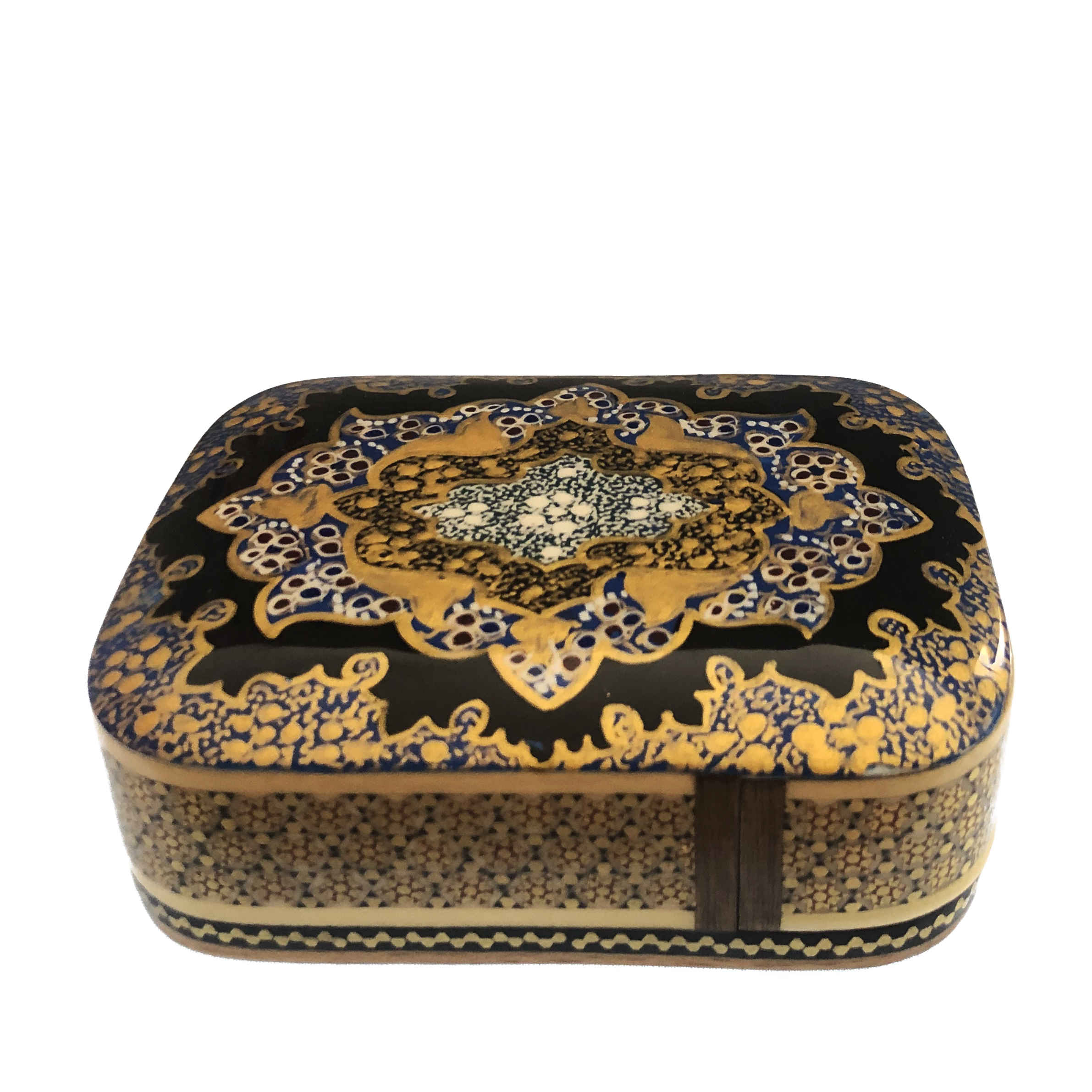 Persian Wooden Playing Card Box – Khatam Enameled Hasti