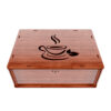 Wooden Tea Bag Storage Box – Elegant Cup-Themed Artwork