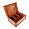 Wooden Tea Bag Storage Box – Elegant Cup-Themed Artwork