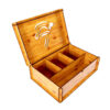 Wooden Tea Bag Storage Box – Elegant Cup-Themed Artwork