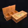 Handcrafted Wooden Tea Box – Featuring Traditional Hand-Drawn Motifs