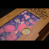 Floral Patterned Tea Organizer Chest – Natural Wooden Finish