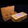 Floral Patterned Tea Organizer Chest – Natural Wooden Finish