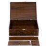 Nature-Inspired Wooden Tea Chest with Carved Leaf Design