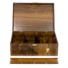 Nature-Inspired Wooden Tea Chest with Carved Leaf Design
