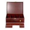 Nature-Inspired Wooden Tea Chest with Carved Leaf Design