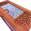 Wooden Tea Storage Box with Authentic Persian Tile Motif