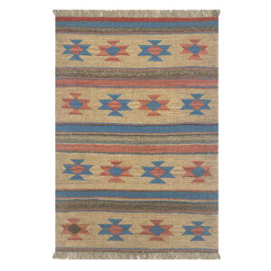 Shiraz Navajo Geometric Kilim Rug – Authentic Handwoven Persian Wool