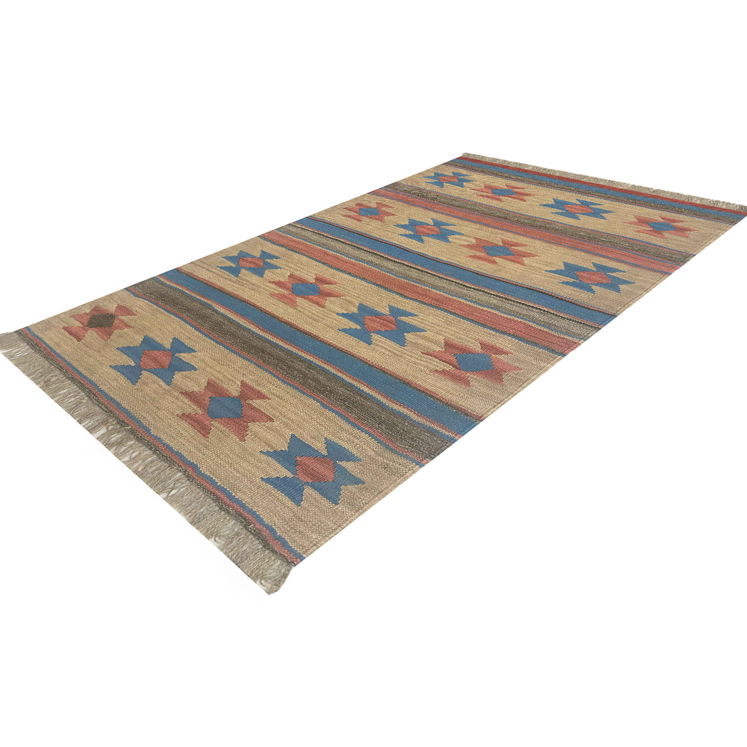 Shiraz Navajo Geometric Kilim Rug – Authentic Handwoven Persian Wool