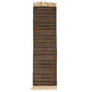 Brown Striped Kilim Runner from Khorasan – Handwoven Persian Wool