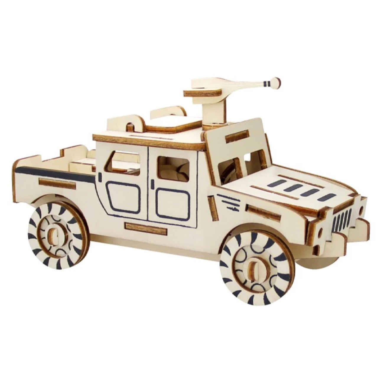 3D Puzzle Wooden – Military Car Model Kit