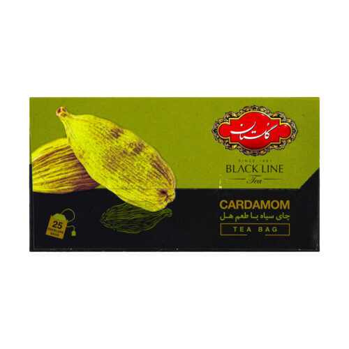 Golestan Cardamom Flavored Black Tea | Rich Tea Aroma with Warm, Sweet Cardamom Notes, 25 Tea Bags (5 Packs)