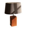 Accent Wooden Table Lamp With Cotton Fabric Lampshade Arsalan